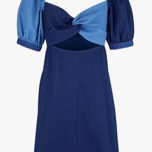 Sachin + Babi Denim Navy and Sky Blue Mini Dress NWT SZ 2